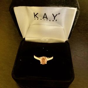 Morganite 18K rose gold ring with diamonds